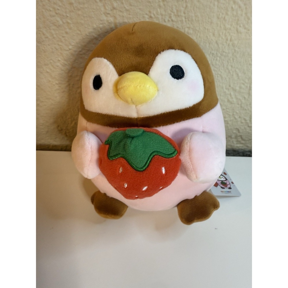 NWT Takashoji Penguin Plush Strawberry 8" Kawaii Soft Toy Japan